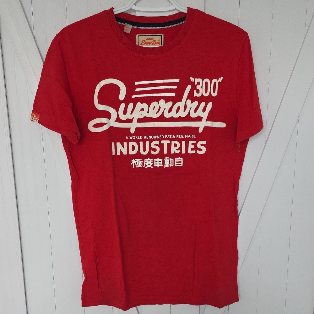 Superdry Red Short Sleeve Tee with Bold Logo